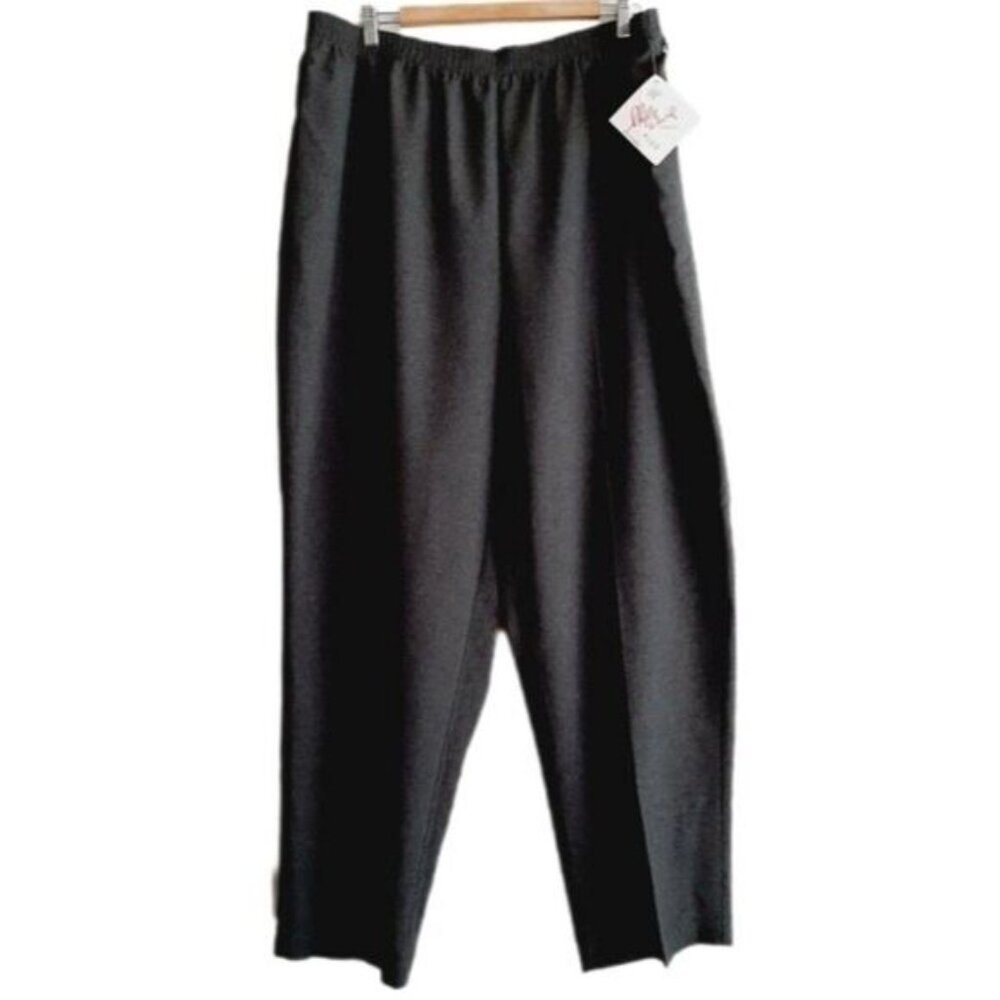 SHELLY DAVID Classic Fit High Waist Pull-on Dress Pants Grey Sz 28 W